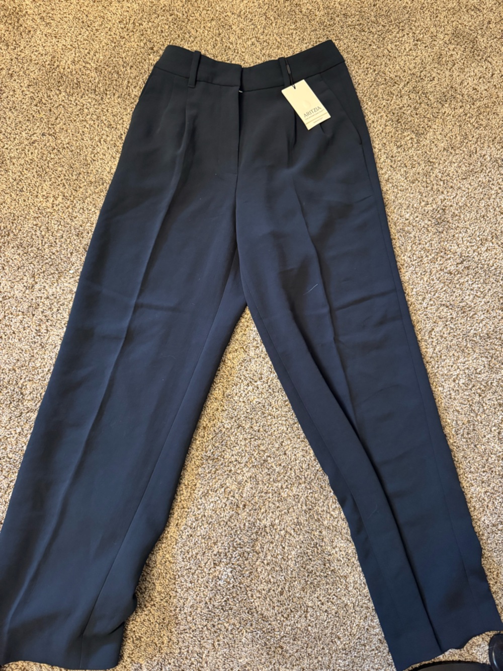 Aritzia Navy Effortless Crepe Pants